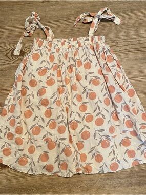 Rylee + Cru Orange Fruit Print Sundress 4-5